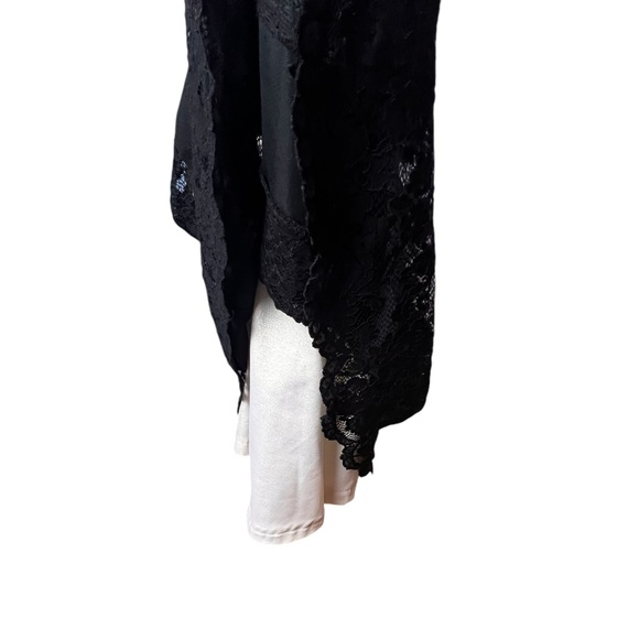 French Luxe Women's Lace Cap Sleeve Black Midi Dress 10 Fully Lined Back Zipper - Picture 5 of 6